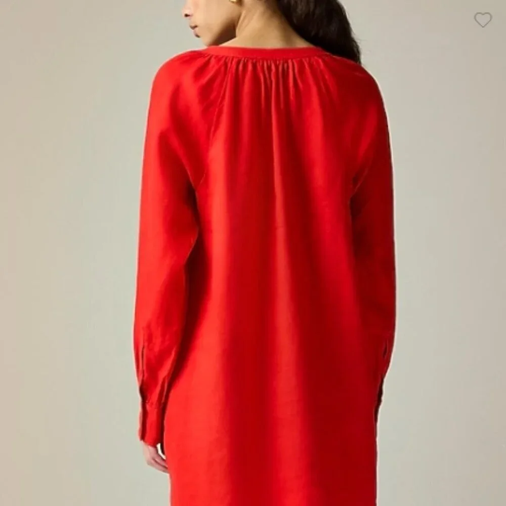 J.Crew Cabana Mini Dress in Linen – Red Arroyo, Size S, NWT